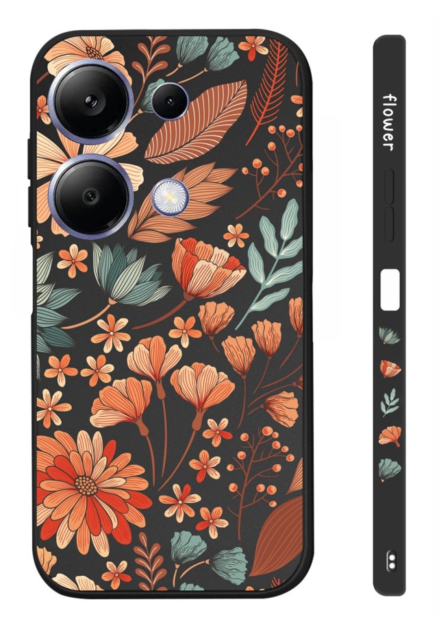 Zadní kryt Design na Xiaomi Redmi Note 13 Pro Luční kvítí černý
